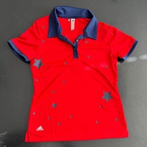 Adidas Kids Red and Navy Star Polo Shirt